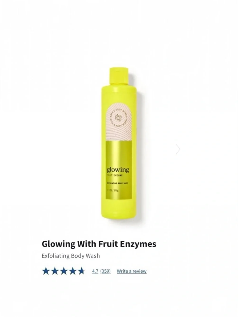 🆕”GLOWING” WITH FRUIT ENZYMES, EXFOLIATING BODY WASH FROM BATH & BODY WORKS!